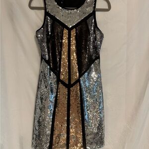 Fate Sequin Mini Dress - Black, Gold, Silver